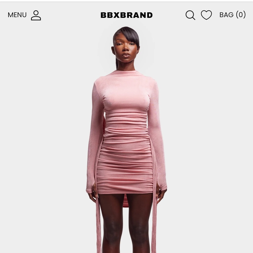 Elegant Pink Ruched Dress